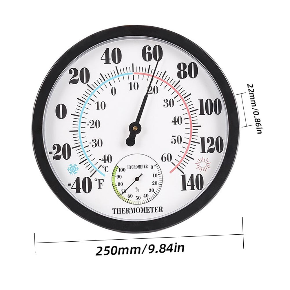 Sailesiti 10 Inch Indoor Outdoor Thermometer Wall Hanging White for Home Garden