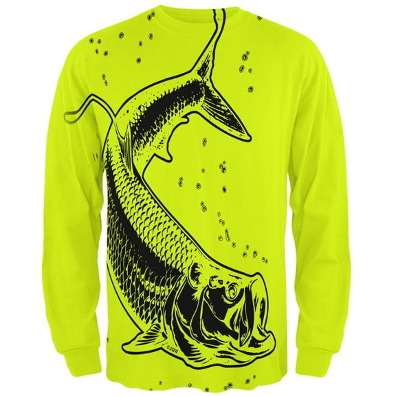 Sailfish Deep Sea Predator Mens Long Sleeve T Shirt Safety Green X-LG Safety Green MD