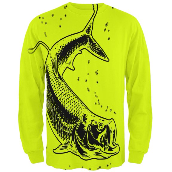Sailfish Deep Sea Predator Mens Long Sleeve T Shirt Safety Green X-LG Safety Green X-LG