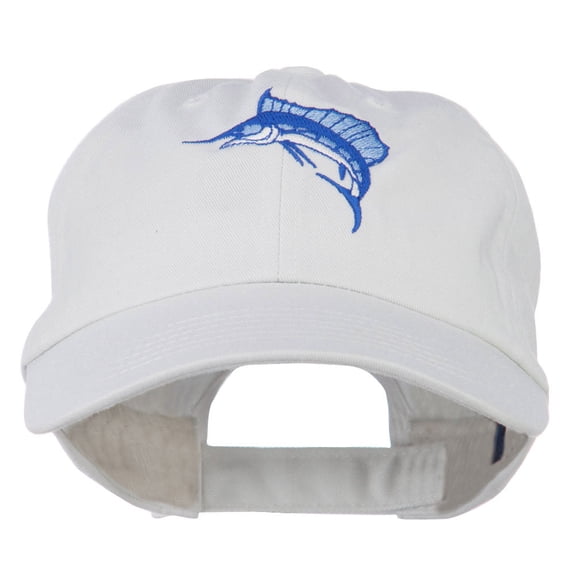 Sailfish Embroidered Washed Cap - White OSFM
