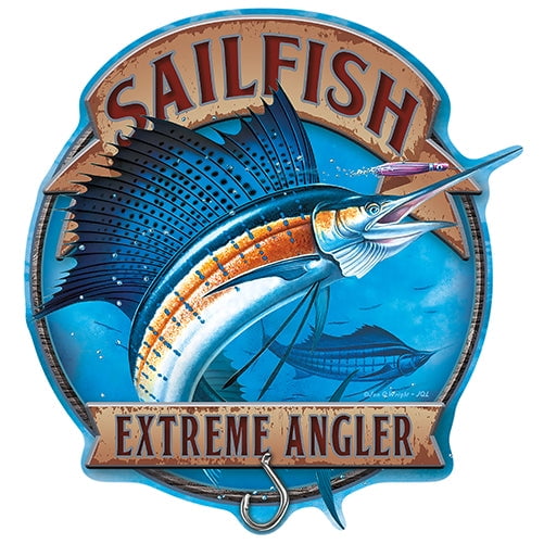 Sailfish Extreme Angler Fishing Novelty Sign | Indoor/Outdoor | Funny Home Décor for Garages, Living Rooms, Bedroom, Offices | SignMission personalized gift Wall Plaque Decoration