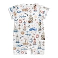 thumbnail image 1 of Sailing Adventures Nautical Ocean Infant Romper One Piece for Baby Girl Boat Anchor Lighthouse Sea Life Onesie Short Sleeve Summer Clothes, 1 of 6