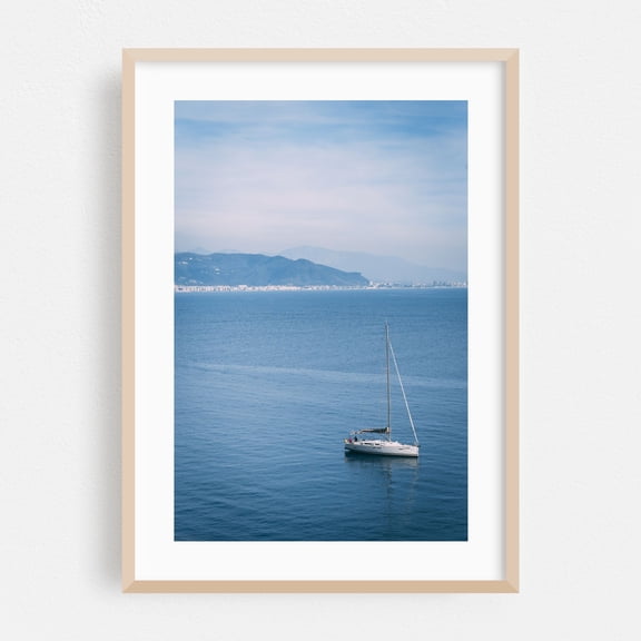Sailing, Amalfi Coast - Campania Italy Photography Oak Framed Wall Art Print 12 x 18 inches