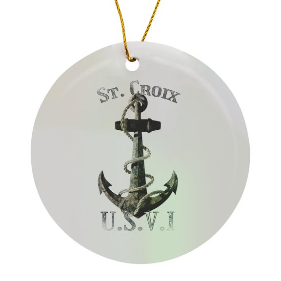 3drose, Sailing Art for a Beach Vacation to St Croix Usvi Caribbean, Circle Porcelain Ornament