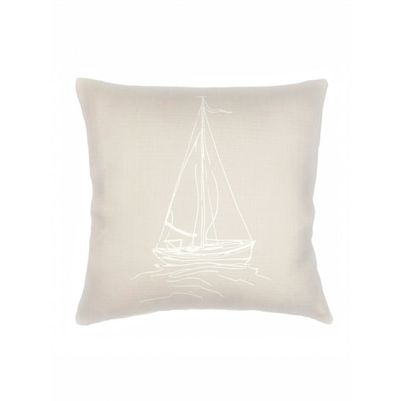 Sailing Beige Linen Pillow 20x20 Down Alternative