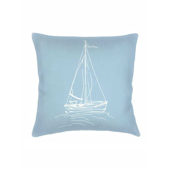 Sailing Blue Linen Pillow 20x20 Down