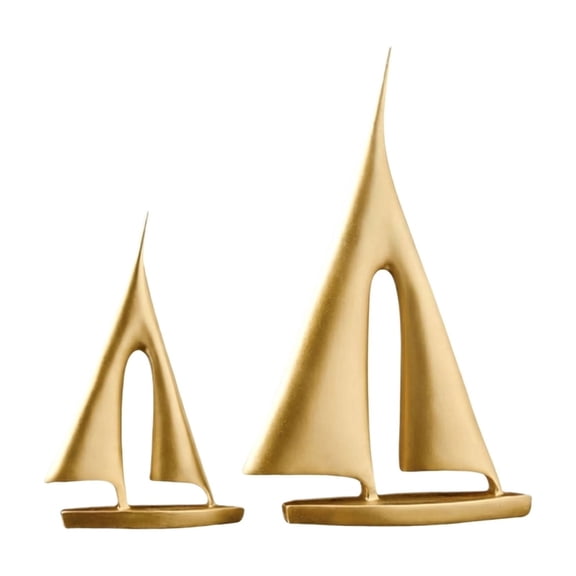 Sailing Boat Model Decor, Nautical Desktop Ornament for Office, Fashionable Ship Sculpture, Modern Home Tabletop Centerpiece, A