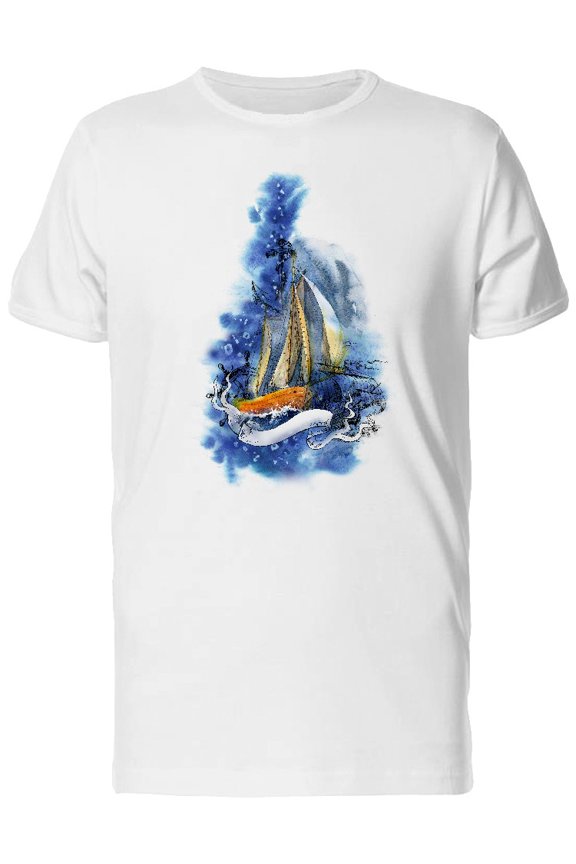 Sailing Boat Underwater Tee Men's -Image by Shutterstock