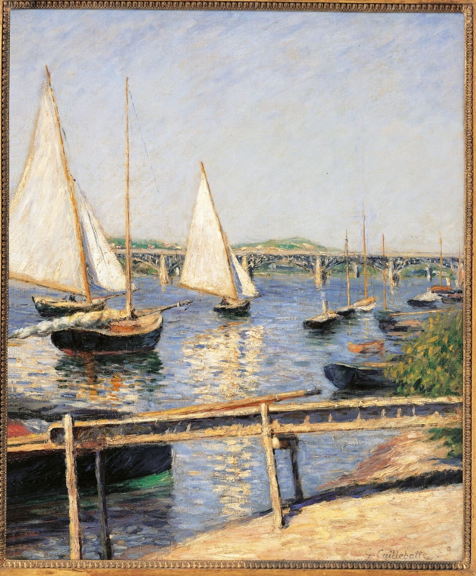 Sailing Boats At Argenteuil Canvas Art - (18 x 24)