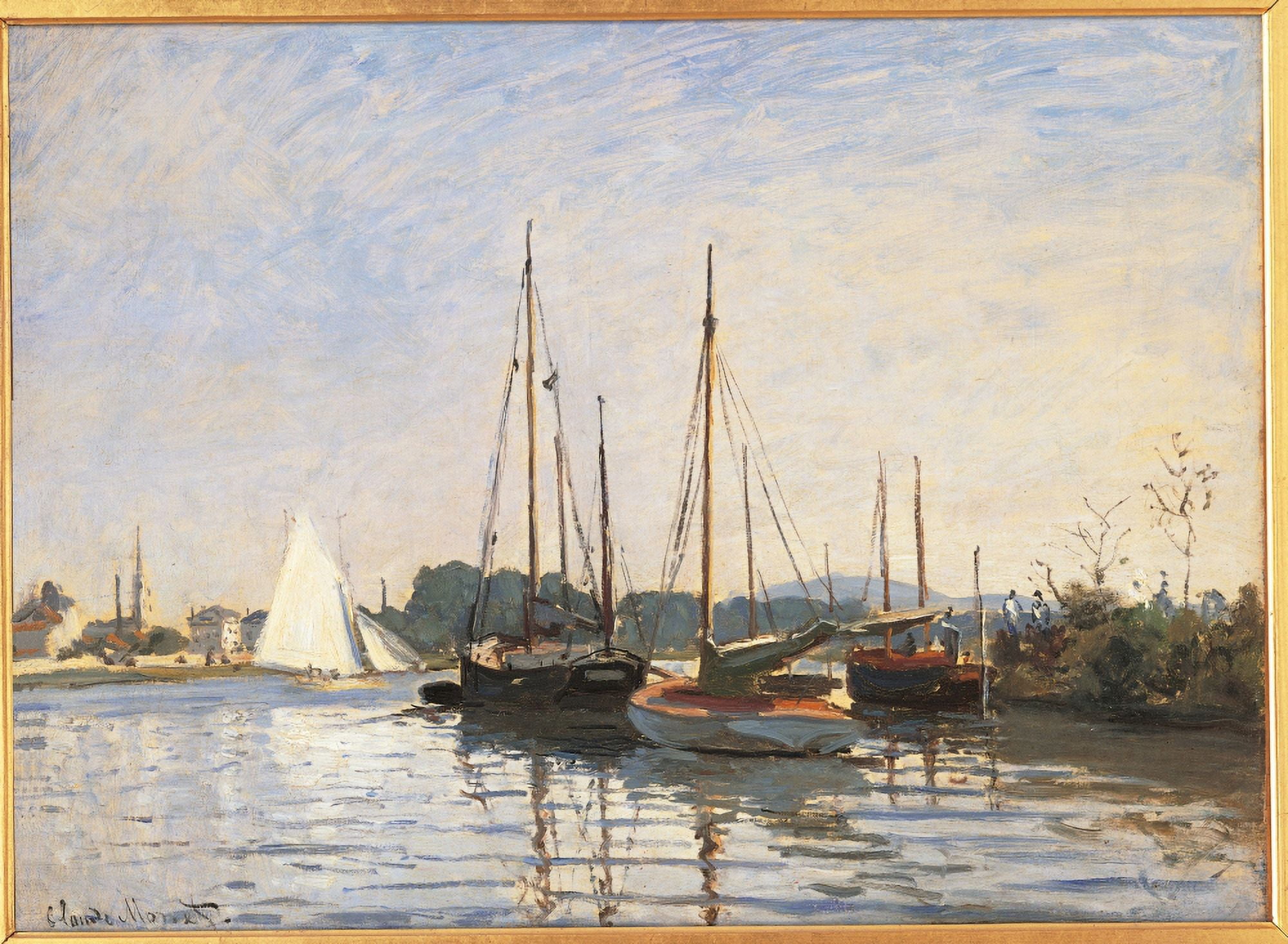 Sailing Boats At Argenteuil Canvas Art - (24 x 18)