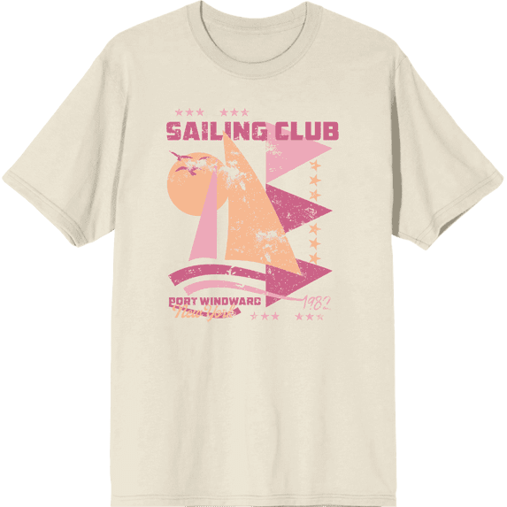 Sailing Club Port Windward New York Adult Natural Crew Neck Short Sleeve Tee-3XL