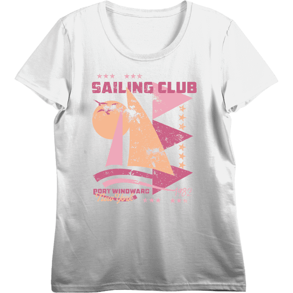 Sailing Club Vintage-Inspired Adult Vivid White Crew Neck Short Sleeve Tee-XL