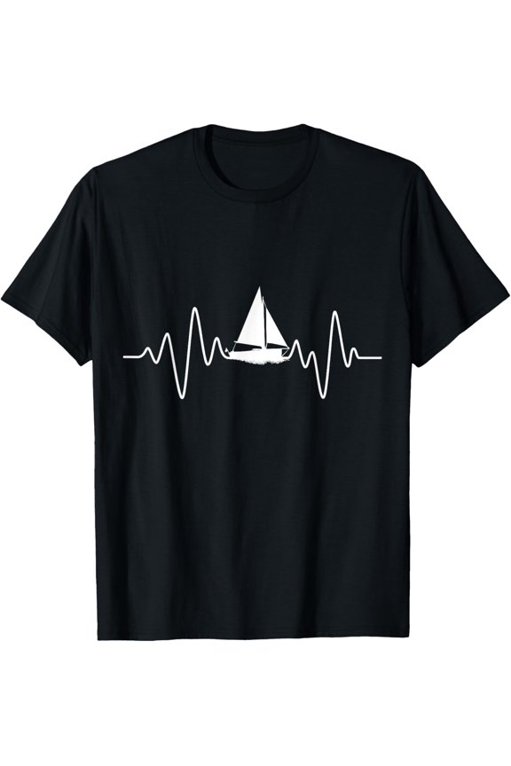 Sailing Heartbeat Sailboat Sea T-Shirt