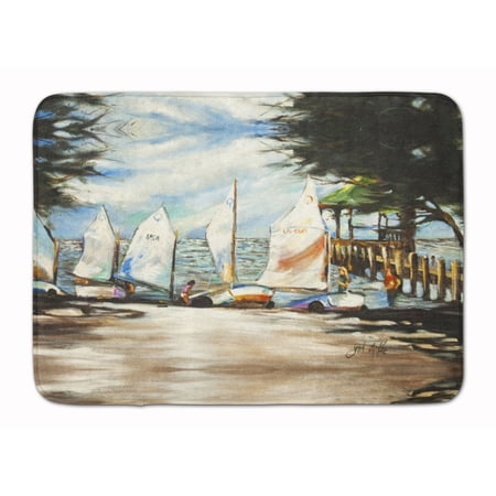 Sailing Lessons Sailboats Machine Washable Memory Foam Mat
