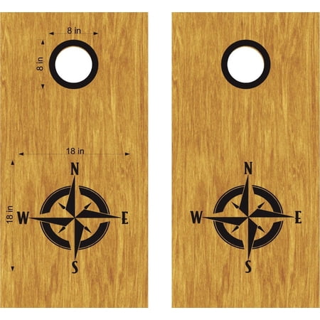 Sailing Nautical Compass Cornhole Board Vinyl Decal Sticker