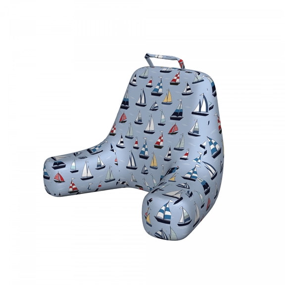 Sailing Reading Pillow Cover, Rhythmic Marine Sailboats Race Open Sea Swelling Illustration, Unstuffed Printed Bed Rest Case from Soft Fabric, XL Size, Multicolor, by Ambesonne