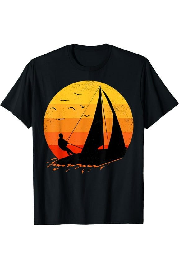 Sailing Retro Sailor Ship Sailboat Vintage Wingsail T-Shirt