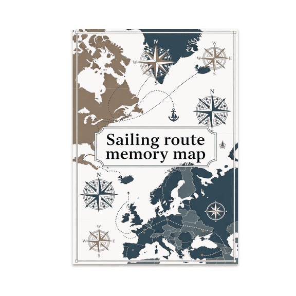 Sailing Route Memory Map - Map Enthusiast - 13x19 Poster Print