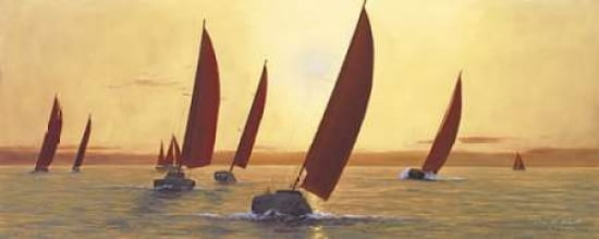 Sailing Sailing Canvas Art - Diane Romanello (24 x 48)