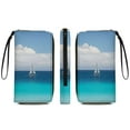 thumbnail image 1 of Sailing Serenity Ocean View Long Wallets For Women PU Leather Purse Card Holder Ladies Phone Bag Fashion Clutch Bag, 1 of 5