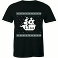 thumbnail image 1 of Sailing Ship Sailors Sail Oceans Seas Pirate Ugly Sweater T-Shirt, 1 of 4