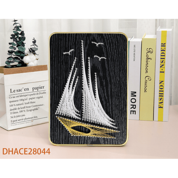 Wizardi Sailing Ship String Art Kit with Stand. Simple Decorative DIY String Art Craft Kit M1-3 DHACE28044