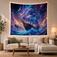 thumbnail image 1 of Sailing Ship and Celestial Portal Tapestry Wall Hanging, 1 of 7