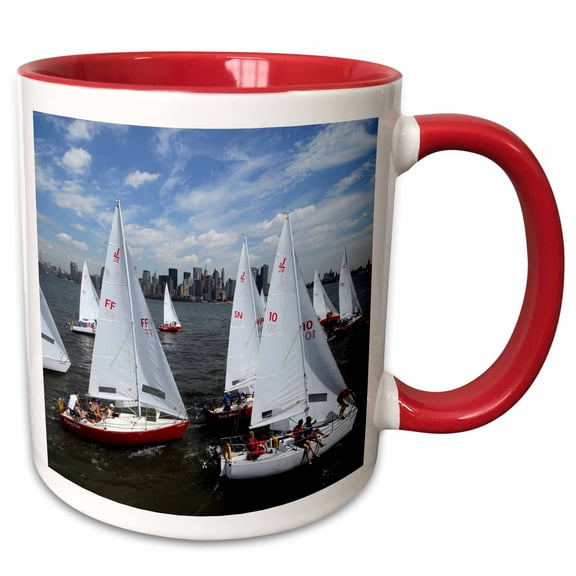 3drose, Sailing Teams from 12 Countries Board a Fleet of J24 to Race at the Dennis Conner Yacht Contest, 11oz Two-tone Red Mug
