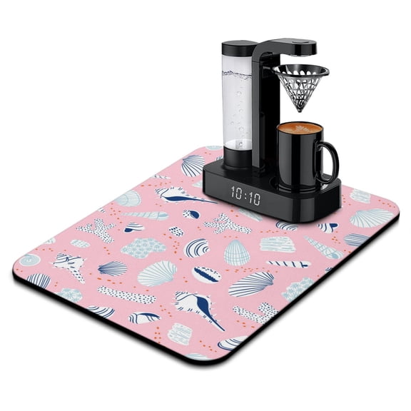 Sailing Themed Dish Drying Mat with Boat Anchor Mast Helm Design – Reusable and Quick Dry Coffee Bar Mat for Coastal Kitchen Counter Decor