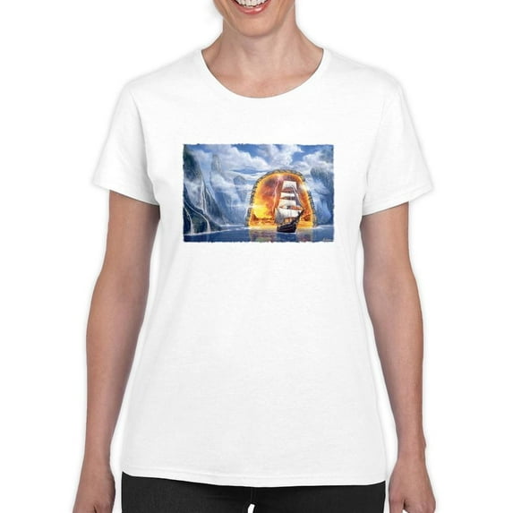 Sailing Through A Portal T-Shirt Women -Anthony Chirstou Designs, Female 4X-Large