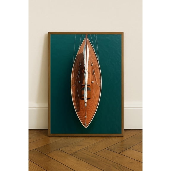 Sailing Yacht Poster | Wooden Boat Wall Art | Nautical Photography Print | Ocean Decor 8x12 UNFRAMED