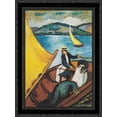 thumbnail image 1 of Sailing boat on the Tegernsee 20x24 Black Ornate Wood Framed Canvas Art by Macke, August, 1 of 2