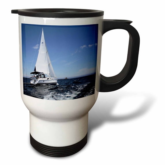 3dRose, Sailing on the Ocean, 14oz Stainless Steel Travel Mug