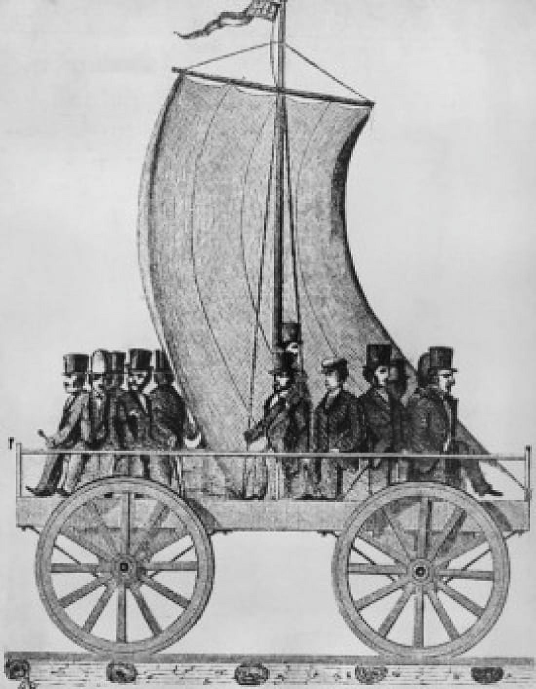 Sailing on the Railroad 1829-1830 Canvas Art - (24 x 36)