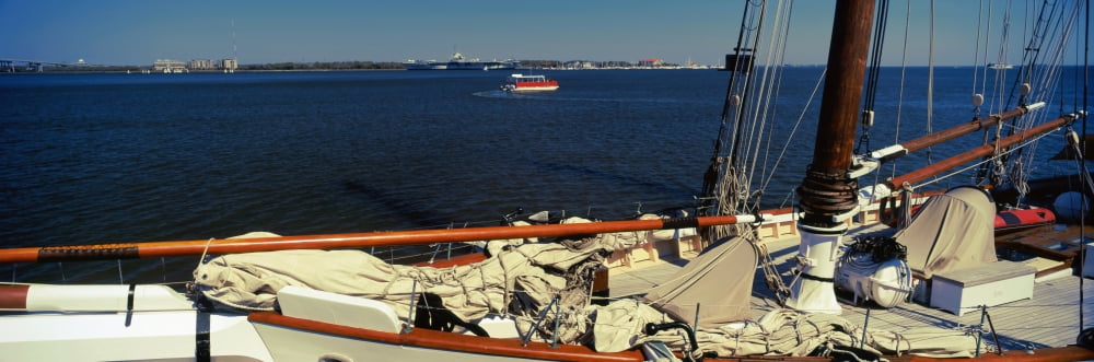 Sailing ship in the ocean Charleston South Carolina USA Canvas Art - Panoramic Images (27 x 9)