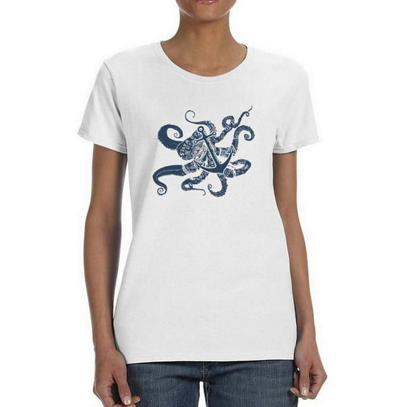 Sailor Anchor And Octopus Shaped T-Shirt Women -Image by Shutterstock, Female x-Large