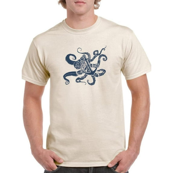 Sailor Anchor And Octopus T-Shirt Men -Image by Shutterstock, Male 4X-Large