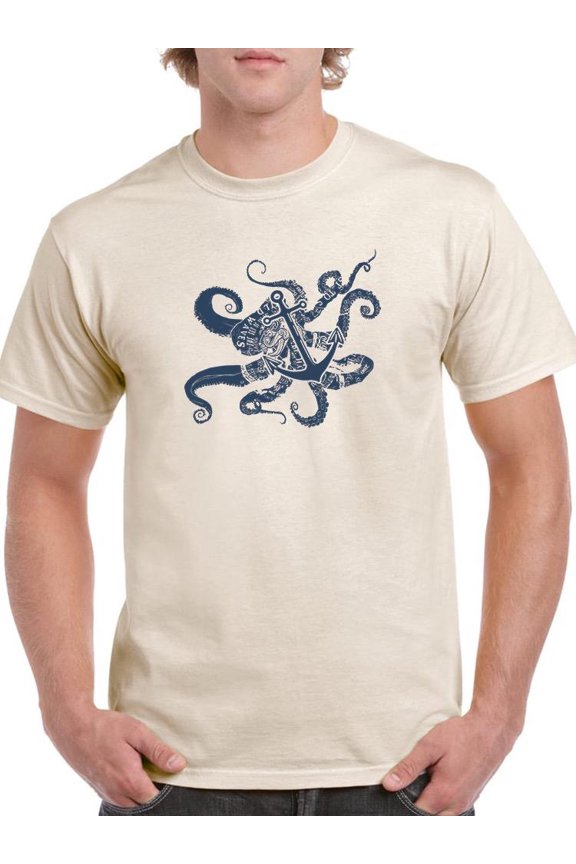 Sailor Anchor And Octopus T-Shirt Men -Image by Shutterstock, Male Medium