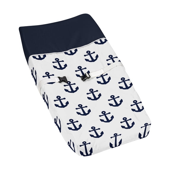 Sweet Jojo Designs Sailor Blue and White Changing Pad Cover
