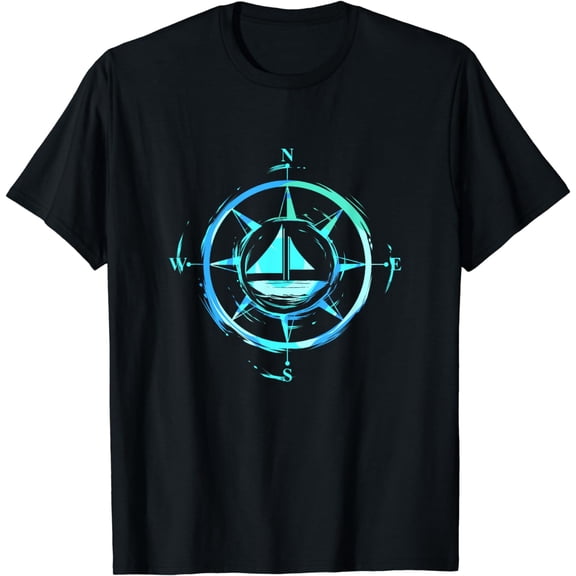 Sailor Gift for Sail Boat Captain Sailing Skipper Compass T-Shirt mens t shirt,black,women,funny,misfits,men,journey,t-shirt