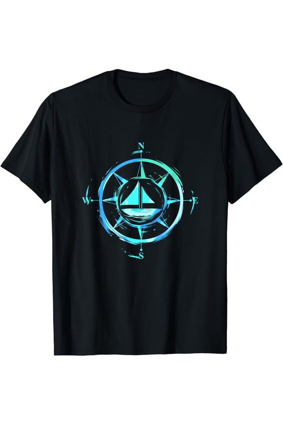 Sailor Gift for Sail Boat Captain Sailing Skipper Compass T-Shirt mens t shirt,black,women,funny,misfits,men,journey,t-shirt
