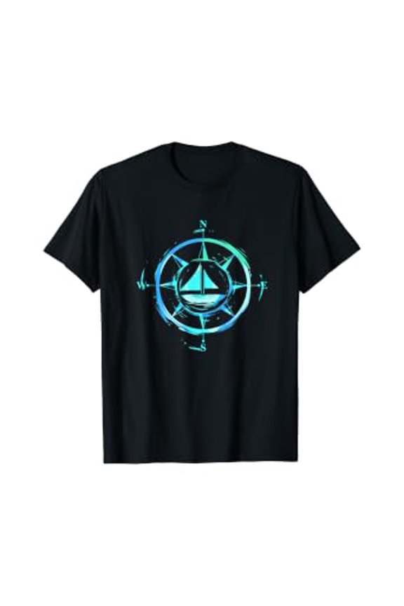 Sailor Gift for Sail Boat Captain Sailing Skipper Compass T-Shirt