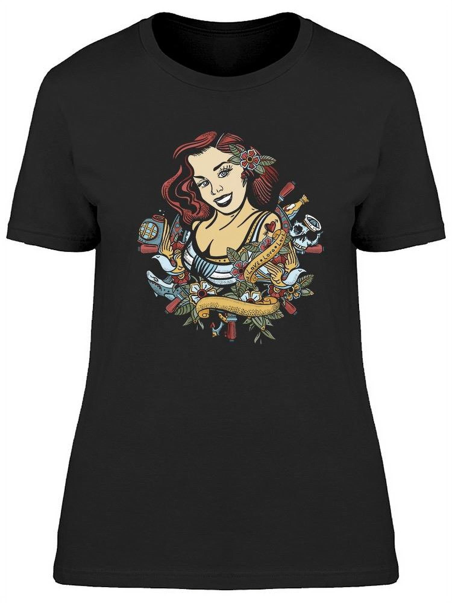 Sailor Girl Pin Up Style T-Shirt Women -Image by Shutterstock, Female ...