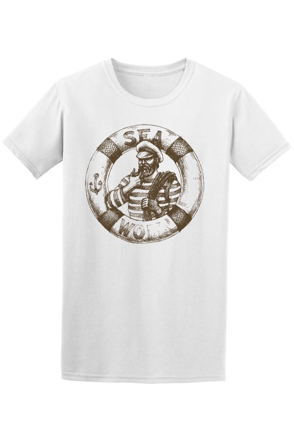 Sailor Graphic Sketch T-Shirt Men -Image by Shutterstock, Male Medium