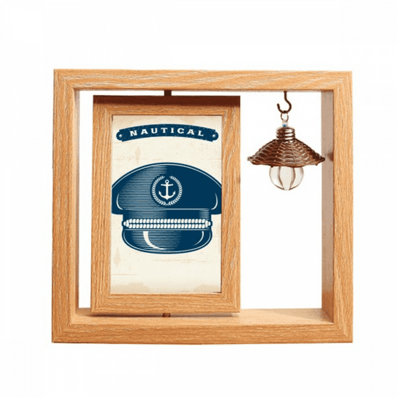 Sailor Hat Navigation Military Ocean Wooden Rotating Picture Photo Frame 4x6