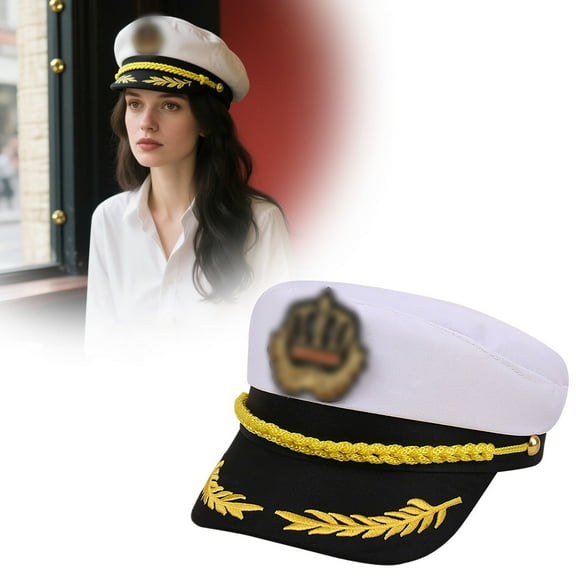 Sailor Hat Navy Cap Adjustable Yacht Boat Party Marine Themed Prop for Adults and Kids