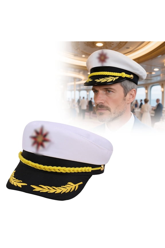 Sailor Hat Navy Cap Yacht Boat Party Adjustable Funny Marine Themed Prop for Adults Kids