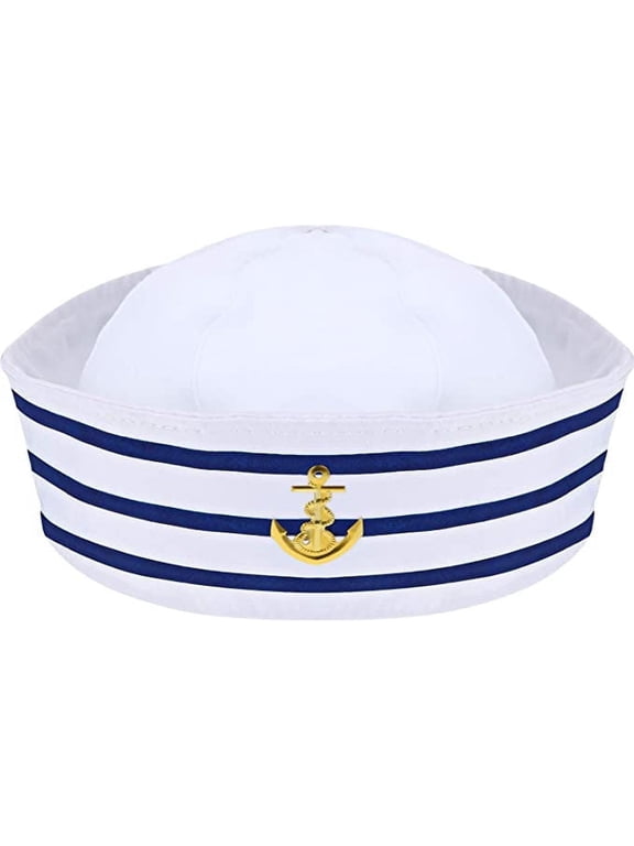 Sailor Hat Navy Yacht Blue Captain Hat with White Sail Hat for Costume Accessory Adult Baby Women Kid