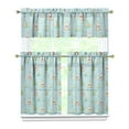 thumbnail image 1 of Sailor Inspired Nautical Curtains Set - 3-PC Blue & White Anchor & Wave Design Tier Panels with Valance, Rod Pocket Short Curtains for Kitchen or Bathroom, 1 of 4