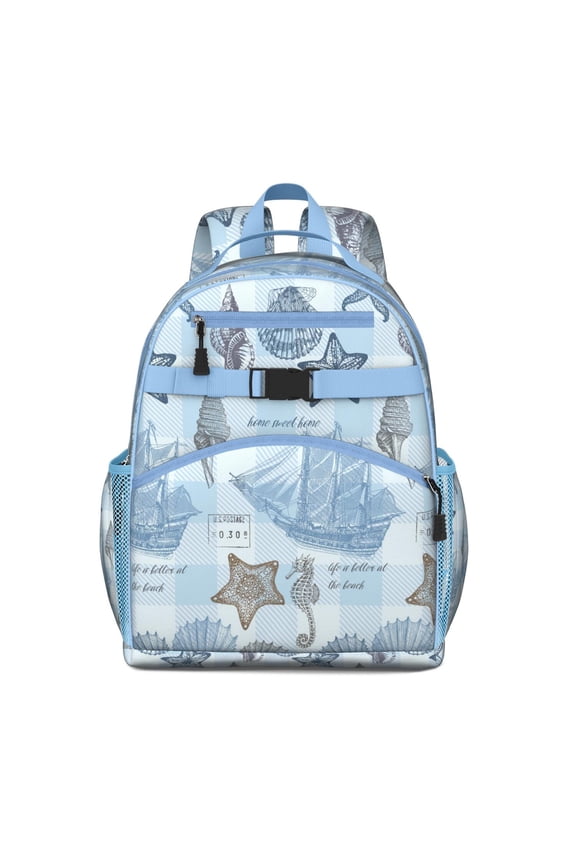 Sailor Inspired Waterproof Daypack - Spacious Nautical Backpack for School, Travel & Commuting with Reinforced Straps